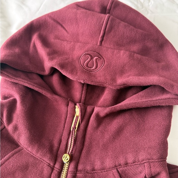 Maroon And Gold Scuba Oversized Half-Zip Hoodie - Picture 4 of 5